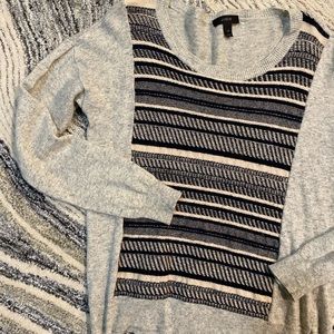 J CREW Textured Rope Stripe 8% Rabbit Hair Sweater